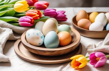 easter eggs in a basket