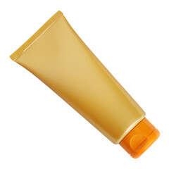 Top view of a sunscreen tube, symbolizing the essence of a summer beach vacation and emphasizing...