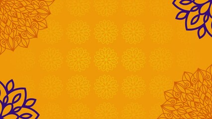 Abstract Golden mandala art 4k video footage, Floral vintage decorative element's, Mandala animation with seamless looping, Editable background.	
