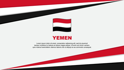 Yemen Flag Abstract Background Design Template. Yemen Independence Day Banner Cartoon Vector Illustration. Yemen Design