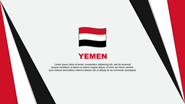 Yemen Flag Abstract Background Design Template. Yemen Independence Day Banner Cartoon Vector Illustration. Yemen Flag