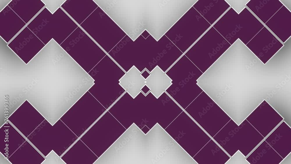 Poster Kaleidoscope of shifting geometric patterns. 3d rendering loop animation 4k
