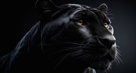 Black Panther profile on black background