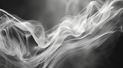 A white smokey line with a black background