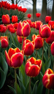 AI generated photo of Red Tulips


