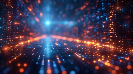 Obraz premium Abstract background with blue glowing light code