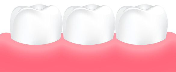 White teeth illustration. Dental veneers on human tooth.  whitening oral care concept. Deep cleaning, clearing tooth process.