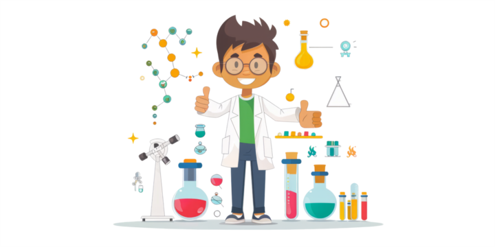 scientist opening process showing thumb up gesture as focus.