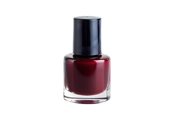 Fototapeta premium Maroon red nail polish. isolated on transparent background.