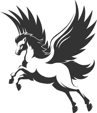 Hand drawn winged horse