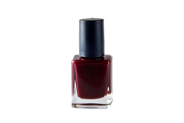 Fototapeta premium Maroon red nail polish. isolated on transparent background.
