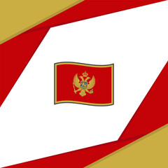 Montenegro Flag Abstract Background Design Template. Montenegro Independence Day Banner Social Media Post. Montenegro