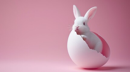 Fun Easter concept holiday, pink Easter eggs, pink background