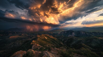 Thunderstorm Over Mountains