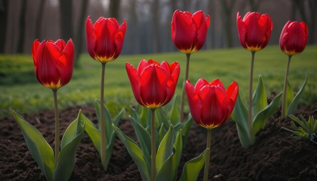 AI generated photo of Red Tulips

