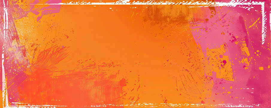 The modern orange and pink summer grunge abstract frame as a background illustration. vibrant colors with a grunge texture, dynamic frame perfect for summer