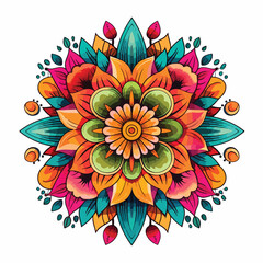 Aesthetic Floral mandala illustration for t-shirt 