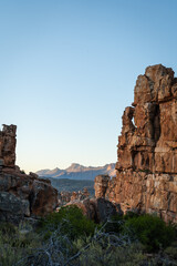 landscape view rocky formations in the Cederberg, western cape