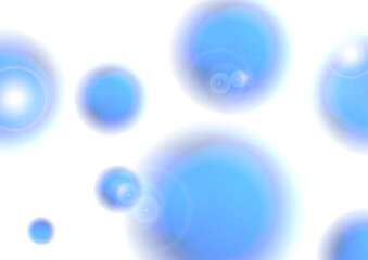 Blue shiny glowing circles with bokeh lights abstract background