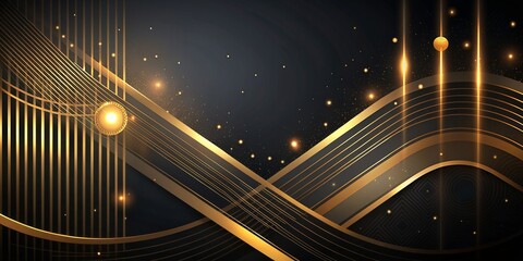 Luxury abstract background with golden lines and space for text.