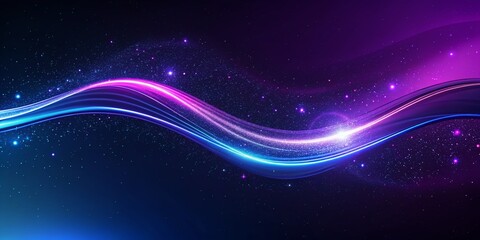 Obraz premium Abstract blue and purple background with glowing lines and particles. Vector illustration.