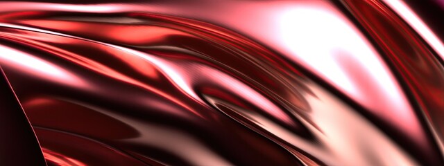 Copper Metal Thin Plate Liquid-like, Contemporary, Displacement Elegant and Modern 3D Rendering Abstract Background