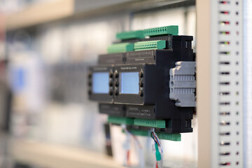 programmable logic controllers mounted on DIN rail