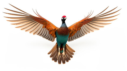 Obraz premium Ring necked pheasant isolated on white background