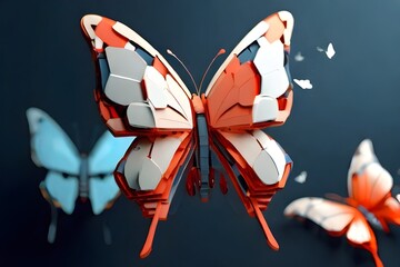 Flock of butterflies Generative AI 