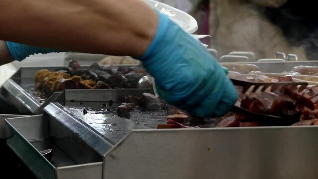 Chorizo (Spanish) or chourico (Portuguese)