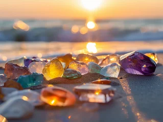 Fototapeten Colorful gemstones on a beach  © Business Pics