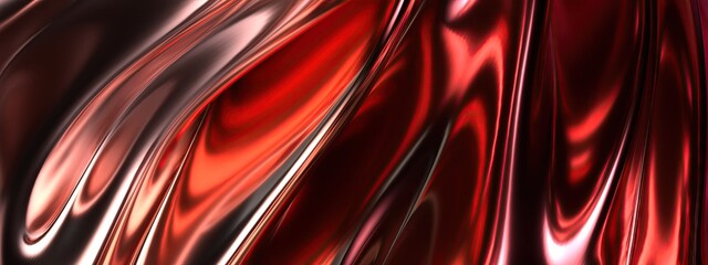 Copper Metal Thin Plate Bumped, Liquid-like, Contemporary Elegant Modern 3D Rendering Abstract Background