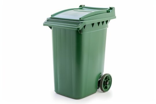 Recycling bin photo on white isolated background