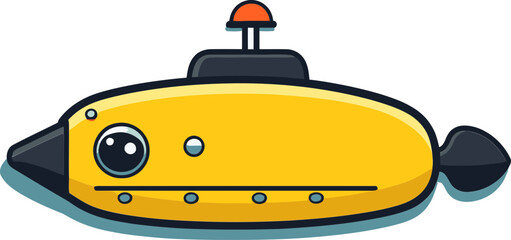 Into the Deep Submarine Vector Illustration