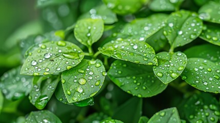 Raindrops on Fresh Spring Leaves