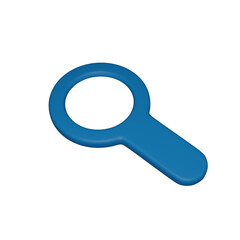 Blue magnifying glass icon 3D model