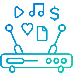 Content & Transit Network, Internet Service Provider Icon - Green, Blue, Gradient, Outline
