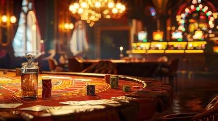Gambling card game in casino. - obrazy, fototapety, plakaty