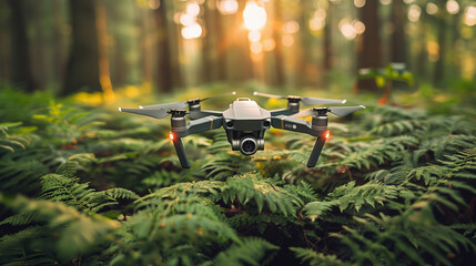 Remote Controlled Aircraft Flying in Forest