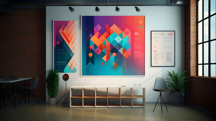 A vibrant and dynamic creative poster banner showcasing a fusion of colors,