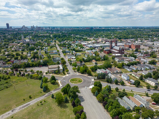 Aerial View of Streets of Buffalo New York