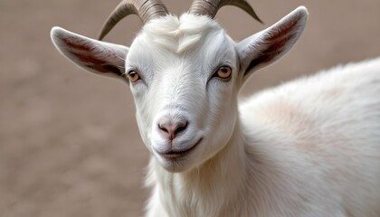 A Goat With Its Ears Perked Forward Listening Int Upscaled 2