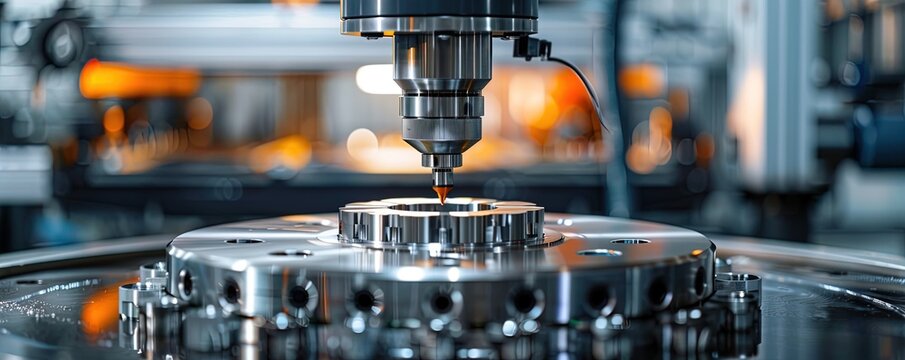 Engineering Metrology, A probe from a coordinate measurement machine taking measurements from a engineering part as part of its quality control process