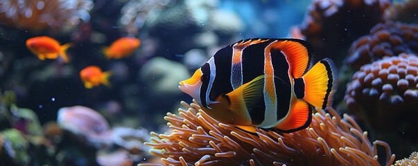Healthy coral reef underwater fish