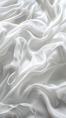 Fototapeta premium illustration of bright white fabric material in wavy layers of abstract background with dark shadows