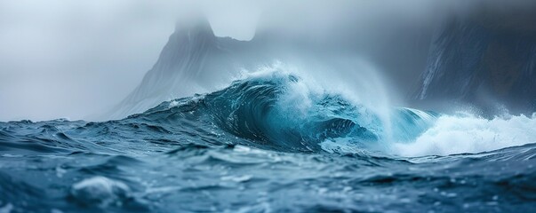 Stormy sea wave with foamy splash