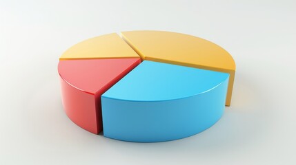 Obraz premium 3D Pie Chart Divided into Segments