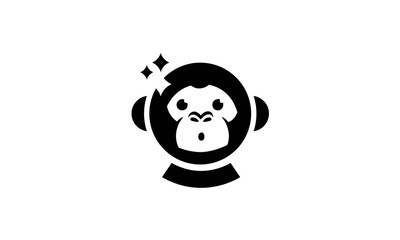 Astro Monkey Illustration Logo Symbol