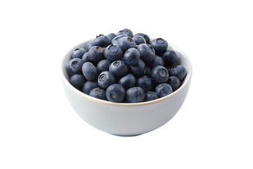 White bowl of blue berry. isolated on transparent background.