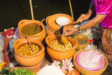 Colorful Local food menu of Thailand